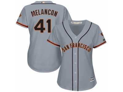 Women's Majestic San Francisco Giants #41 Mark Melancon Replica Grey Road 2 Cool Base MLB Jersey