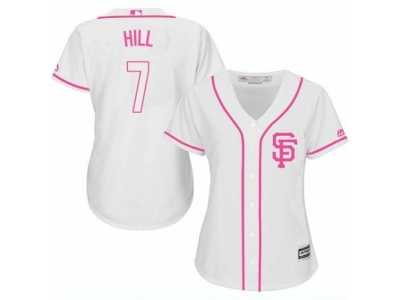 Women's Majestic San Francisco Giants #7 Aaron Hill Replica White Fashion Cool Base MLB Jersey