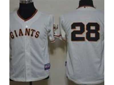 MLB Youth San Francisco Giants #28 Buster Posey Cream Jerseys