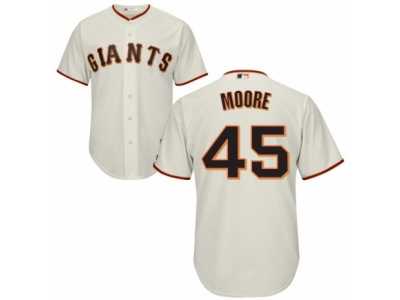 Youth Majestic San Francisco Giants #45 Matt Moore Authentic Cream Home Cool Base MLB Jersey
