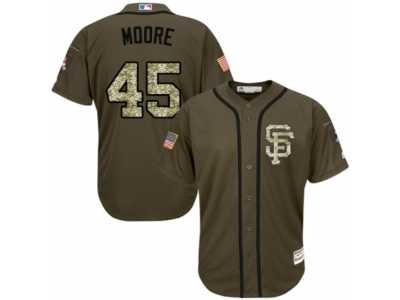 Youth Majestic San Francisco Giants #45 Matt Moore Authentic Green Salute to Service MLB Jersey