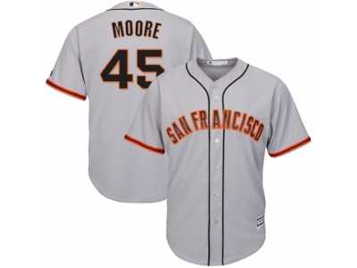 Youth Majestic San Francisco Giants #45 Matt Moore Replica Grey Road Cool Base MLB Jersey