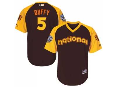 Youth Majestic San Francisco Giants #5 Matt Duffy Authentic Brown 2016 All-Star National League BP Cool Base MLB Jersey