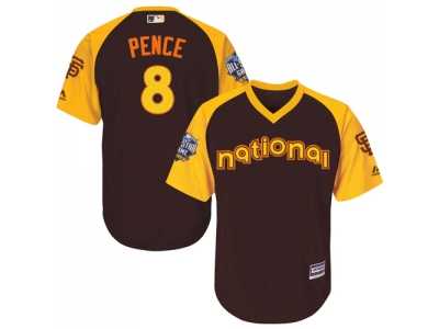 Youth Majestic San Francisco Giants #8 Hunter Pence Authentic Brown 2016 All-Star National League BP Cool Base MLB Jersey