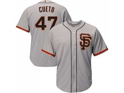Youth San Francisco Giants #47 Johnny Cueto Grey Road 2 Cool Base Stitched MLB Jersey