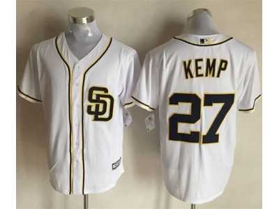 Men San Diego Padres #27 Matt Kemp White New Cool Base Stitched Baseball Jersey