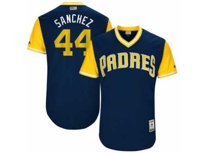 Men\'s 2017 Little League World Series Padres Hector Sanchez #44 Sanchez Navy Jersey