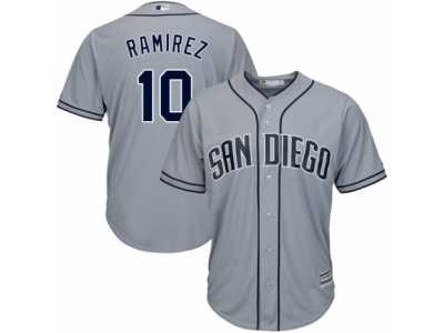 Men's Majestic San Diego Padres #10 Alexei Ramirez Replica Grey Road Cool Base MLB Jersey