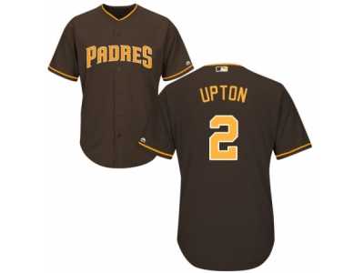 Men's Majestic San Diego Padres #2 B.J. Upton Replica Brown Alternate Cool Base MLB Jersey