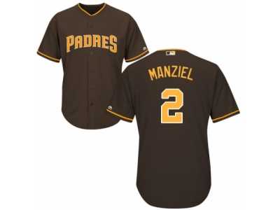 Men's Majestic San Diego Padres #2 Johnny Manziel Authentic Brown Alternate Cool Base MLB Jersey