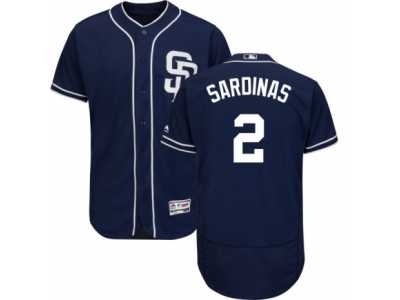 Men's Majestic San Diego Padres #2 Luis Sardinas Navy Blue Flexbase Authentic Collection MLB Jersey