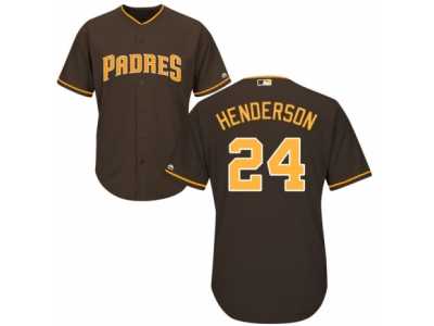 Men\'s Majestic San Diego Padres #24 Rickey Henderson Authentic Brown Alternate Cool Base MLB Jersey