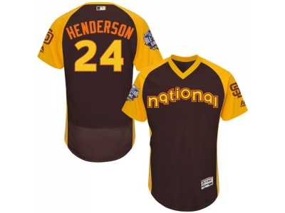 Men's Majestic San Diego Padres #24 Rickey Henderson Brown 2016 All-Star National League BP Authentic Collection Flex Base MLB Jersey