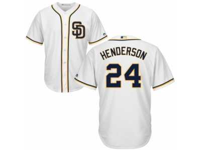 Men's Majestic San Diego Padres #24 Rickey Henderson Replica White Home Cool Base MLB Jersey