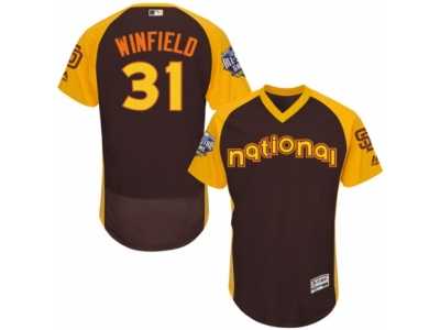 Men's Majestic San Diego Padres #31 Dave Winfield Brown 2016 All-Star National League BP Authentic Collection Flex Base MLB Jersey