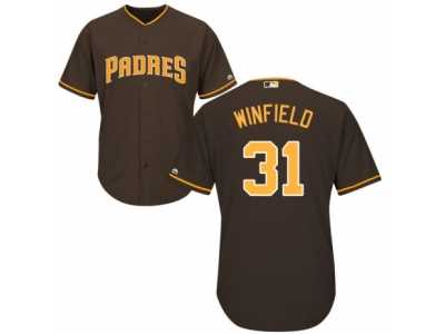Men's Majestic San Diego Padres #31 Dave Winfield Replica Brown Alternate Cool Base MLB Jersey
