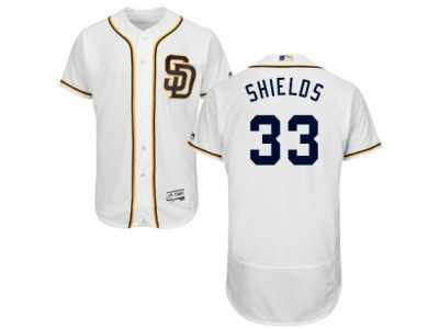 Men's Majestic San Diego Padres #33 James Shields White Flexbase Authentic Collection MLB Jersey
