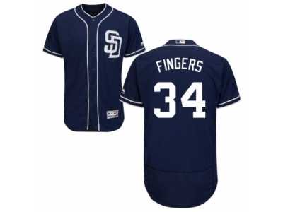 Men's Majestic San Diego Padres #34 Rollie Fingers Navy Blue Flexbase Authentic Collection MLB Jersey