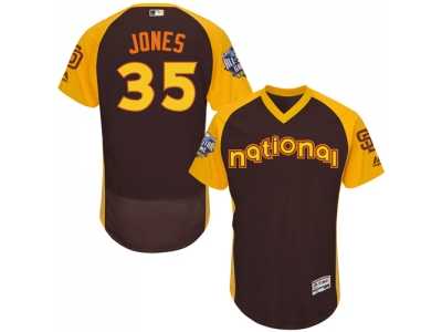 Men\'s Majestic San Diego Padres #35 Randy Jones Brown 2016 All-Star National League BP Authentic Collection Flex Base MLB Jersey