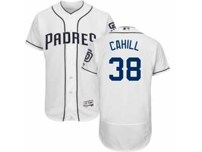 Men's Majestic San Diego Padres #38 Trevor Cahill White Flexbase Authentic Collection MLB Jersey