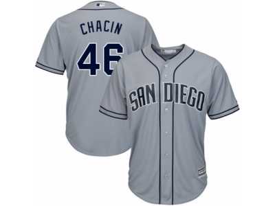 Men's Majestic San Diego Padres #46 Jhoulys Chacin Replica Grey Road Cool Base MLB Jersey