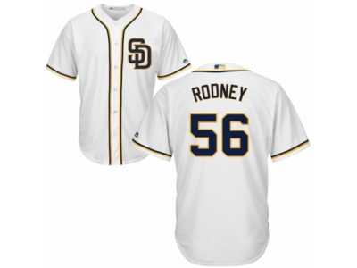 Men's Majestic San Diego Padres #56 Fernando Rodney Authentic White Home Cool Base MLB Jersey