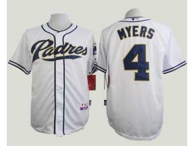 San Diego Padres #4 Wil Myers White Cool Base Stitched Baseball Jersey