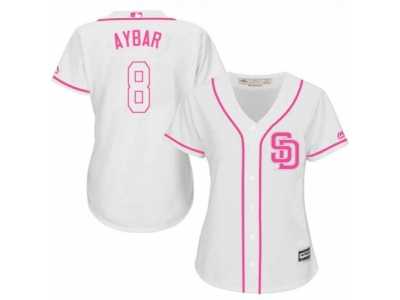 Women's Majestic San Diego Padres #8 Erick Aybar Replica White Fashion Cool Base MLB Jersey