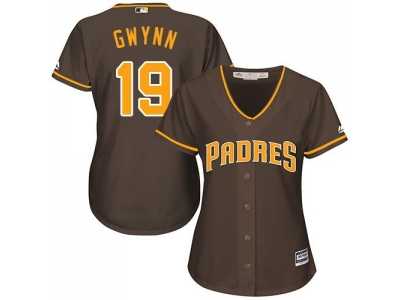 Women's San Diego Padres #19 Tony Gwynn Brown Alternate Stitched MLB Jersey