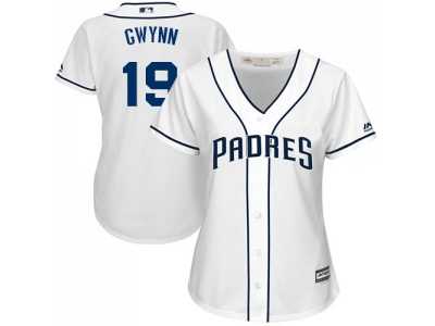 Women's San Diego Padres #19 Tony Gwynn White Home Stitched MLB Jersey