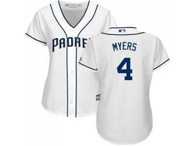 Women's San Diego Padres #4 Wil Myers White Home Stitched MLB Jersey
