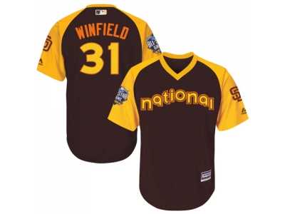 Youth Majestic San Diego Padres #31 Dave Winfield Authentic Brown 2016 All-Star National League BP Cool Base Cool Base MLB Jersey