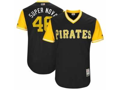 Men's 2017 Little League World Series Pirates #46 Ivan Nova Super Nova Black Jersey