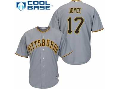 Men's Majestic Pittsburgh Pirates #17 Matt Joyce Replica Grey Road Cool Base MLB Jersey