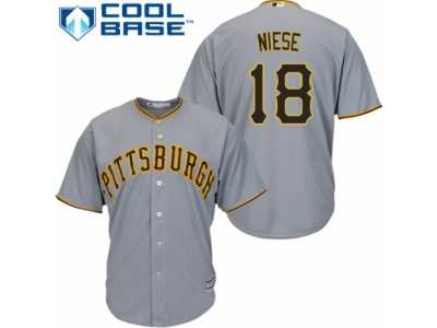 Men's Majestic Pittsburgh Pirates #18 Jon Niese Replica Grey Road Cool Base MLB Jersey