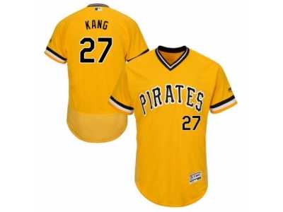 Men's Majestic Pittsburgh Pirates #27 Jung-ho Kang Gold Flexbase Authentic Collection MLB Jersey