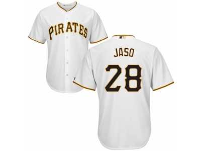 Men's Majestic Pittsburgh Pirates #28 John Jaso Authentic White Home Cool Base MLB Jersey
