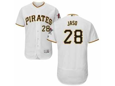 Men's Majestic Pittsburgh Pirates #28 John Jaso White Flexbase Authentic Collection MLB Jersey