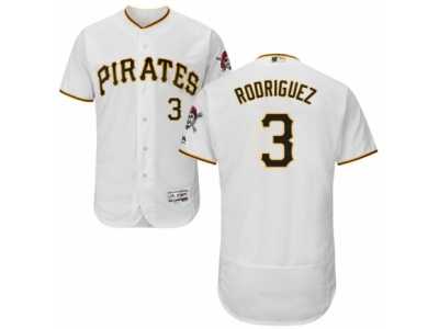 Men's Majestic Pittsburgh Pirates #3 Sean Rodriguez White Flexbase Authentic Collection MLB Jersey