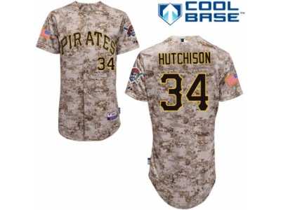 Men's Majestic Pittsburgh Pirates #34 Drew Hutchison Replica Camo Alternate Cool Base MLB Jersey