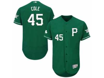 Men's Majestic Pittsburgh Pirates #45 Gerrit Cole Green Celtic Flexbase Authentic Collection MLB Jersey