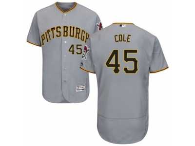 Men's Majestic Pittsburgh Pirates #45 Gerrit Cole Grey Flexbase Authentic Collection MLB Jersey