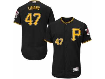 Men's Majestic Pittsburgh Pirates #47 Francisco Liriano Black Flexbase Authentic Collection MLB Jersey