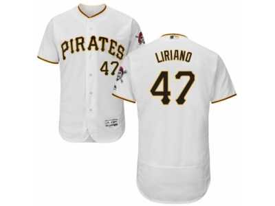 Men's Majestic Pittsburgh Pirates #47 Francisco Liriano White Flexbase Authentic Collection MLB Jersey