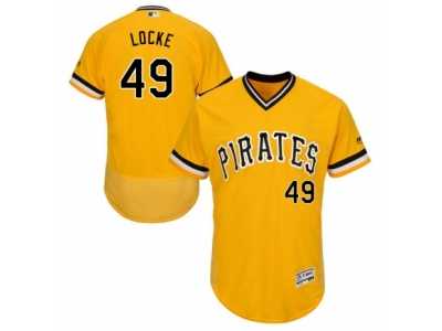 Men's Majestic Pittsburgh Pirates #49 Jeff Locke Gold Flexbase Authentic Collection MLB Jersey