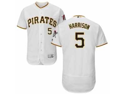 Men's Majestic Pittsburgh Pirates #5 Josh Harrison White Flexbase Authentic Collection MLB Jersey