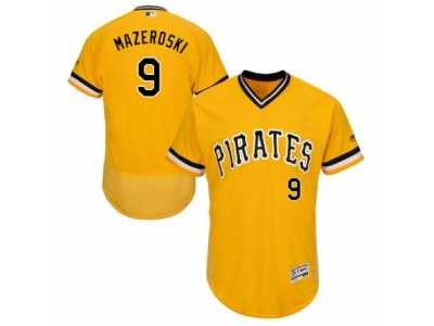 Men's Majestic Pittsburgh Pirates #9 Bill Mazeroski Gold Flexbase Authentic Collection MLB Jersey