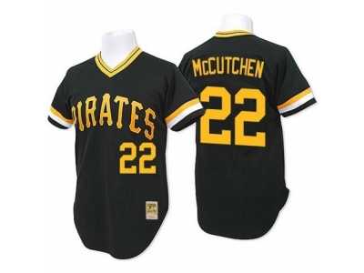 Men's Mitchell and Ness Pittsburgh Pirates #22 Andrew McCutchen Authentic Black Throwback MLB Jersey