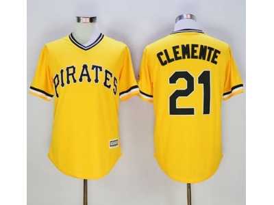 Pittsburgh Pirates #21 Roberto Clemente Gold New Cool Base Stitched Baseball Jersey