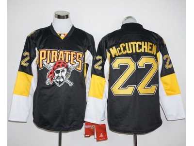 Pittsburgh Pirates #22 Andrew McCutchen Black Long Sleeve Stitched Baseball Jersey